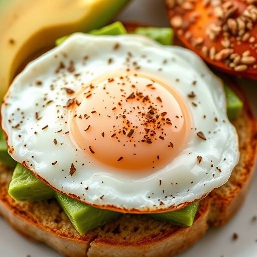 Avocado toast with a fried egg and everything bagel seasoning